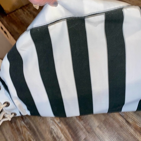 VINTAGE HAMMOCK SWING CHAIR MACRAME BAR FRAME CUSHIONED HIPPIE COOL 1980’s - Picture 5 of 9